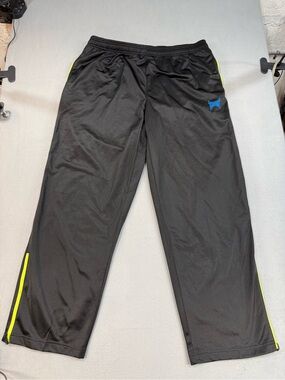 Tapout Black Track Pants with Bright Blue Drawstring Men’s XL Y2K